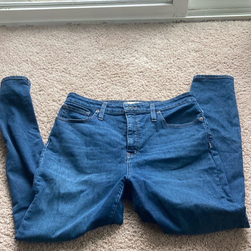 Madewell Women's Curvy Skinny Jeans in Deep Blue